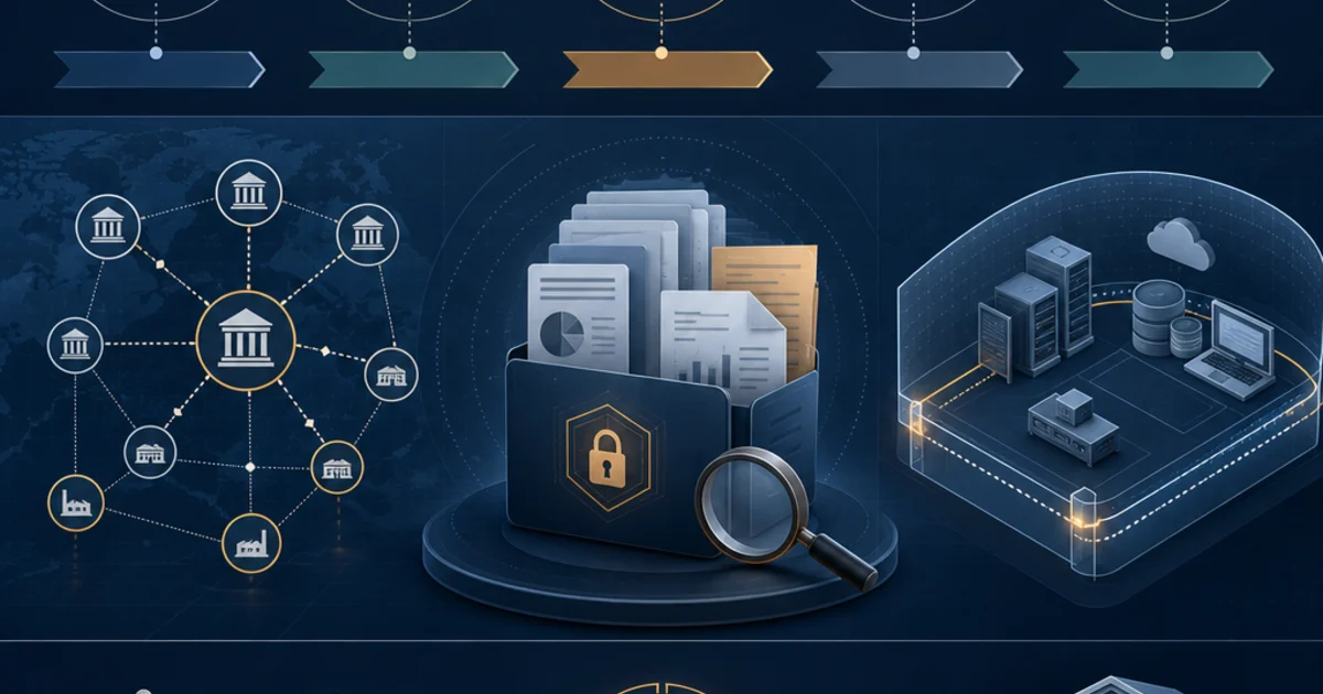 Sikich CMMC review illustration showing a legal-entity map, a readiness evidence workspace, an Exostar-style platform boundary, and a separate independent assessment checkpoint